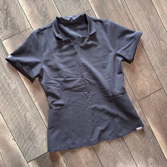 Figs Charcoal Inala Slim Scrub Top