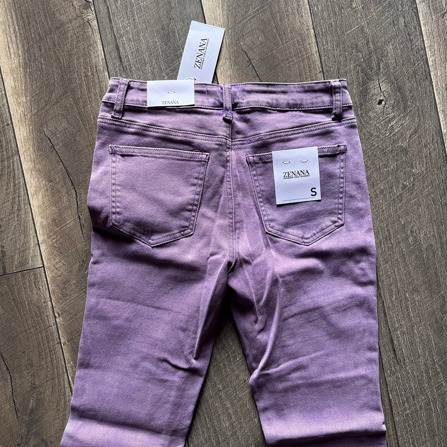 Zenana Purple Raw Hem Flares