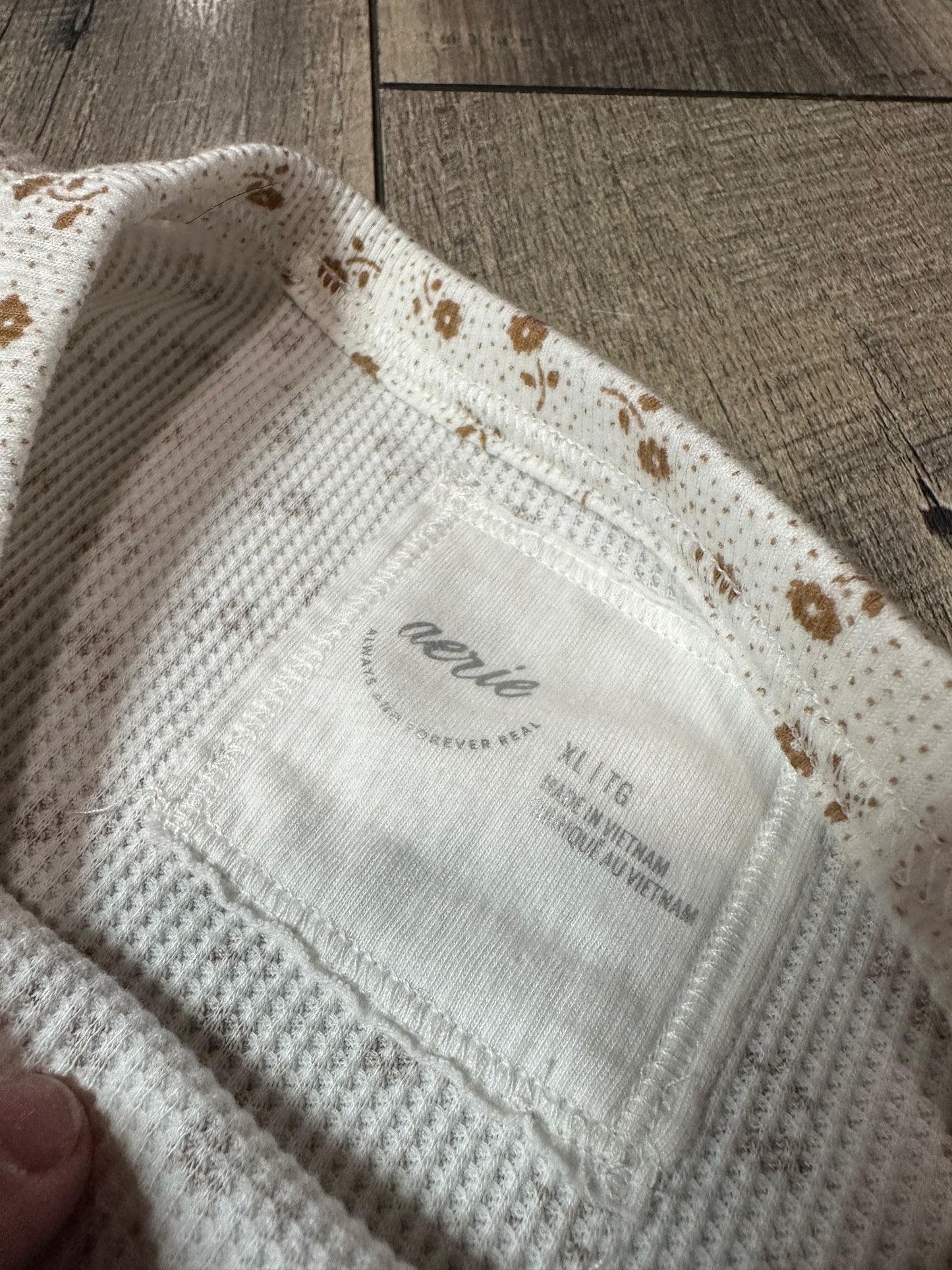 Aerie Waffleknit Floral Long Sleeve