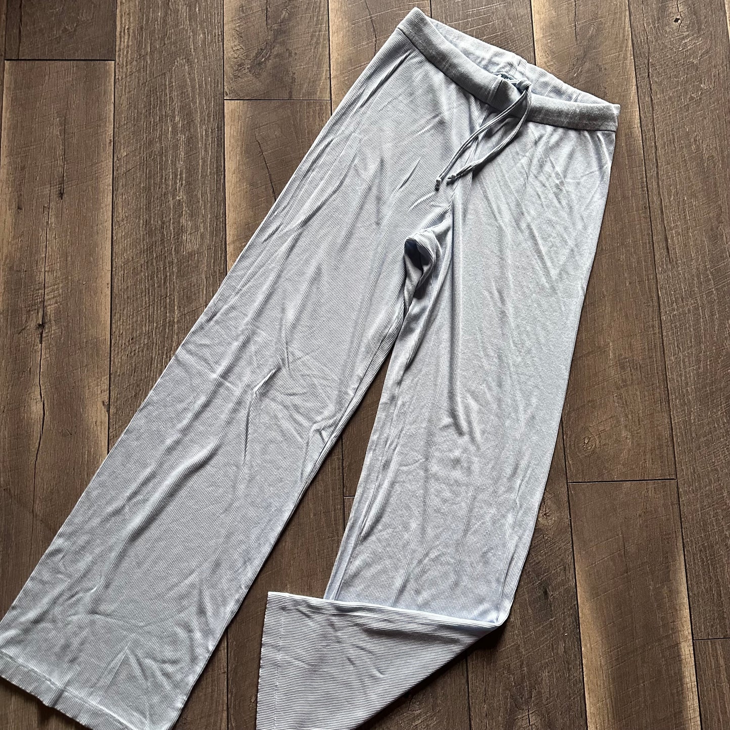 Skims Sky Blue Ribbed Pajama Set (like new)