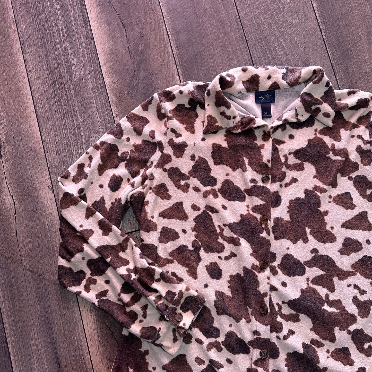 Daytrip Cow Print Super Soft Button Down