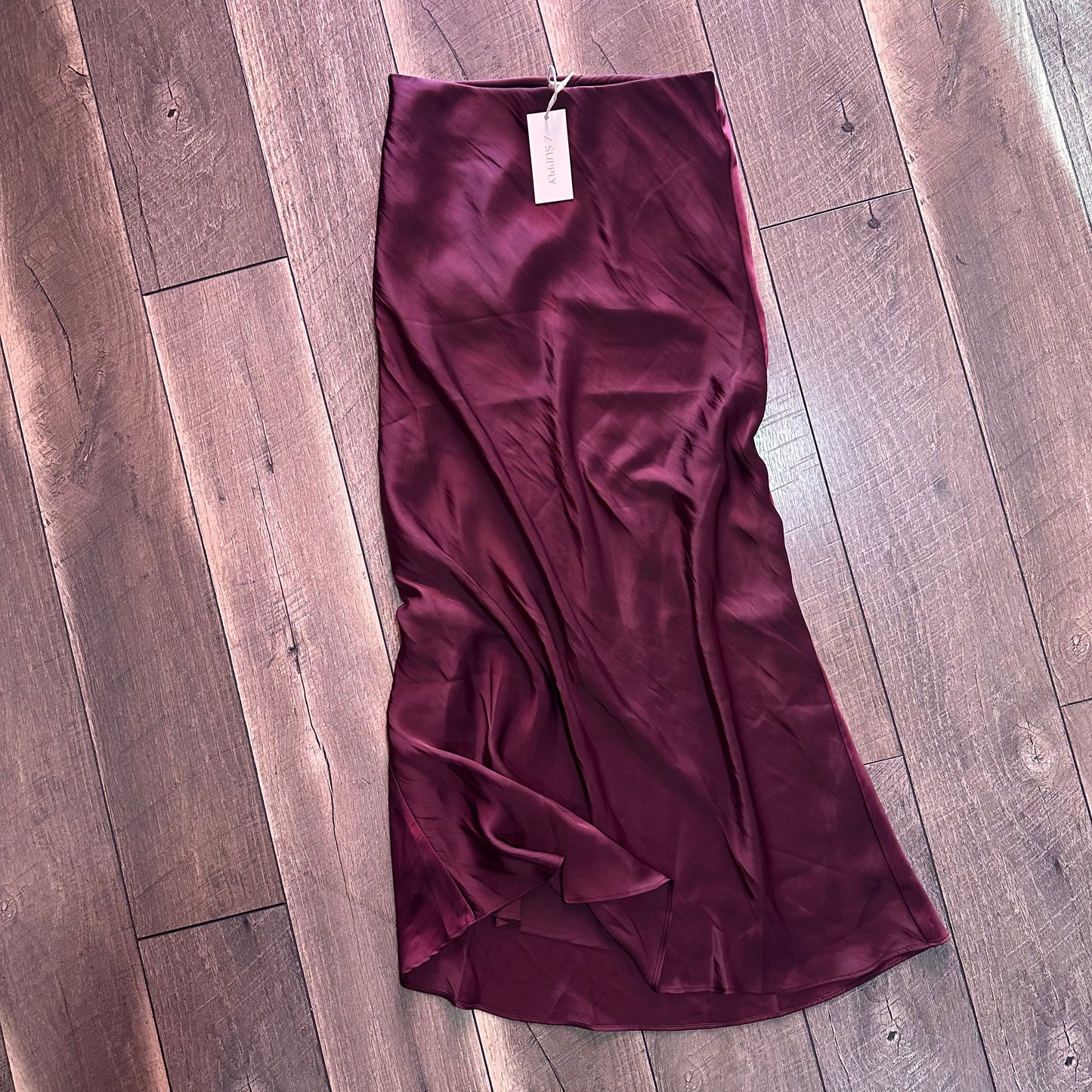 Z Supply Berry Wine Europa Poly Sheen Skirt (new with tags)