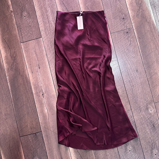Z Supply Berry Wine Europa Poly Sheen Skirt (new with tags)
