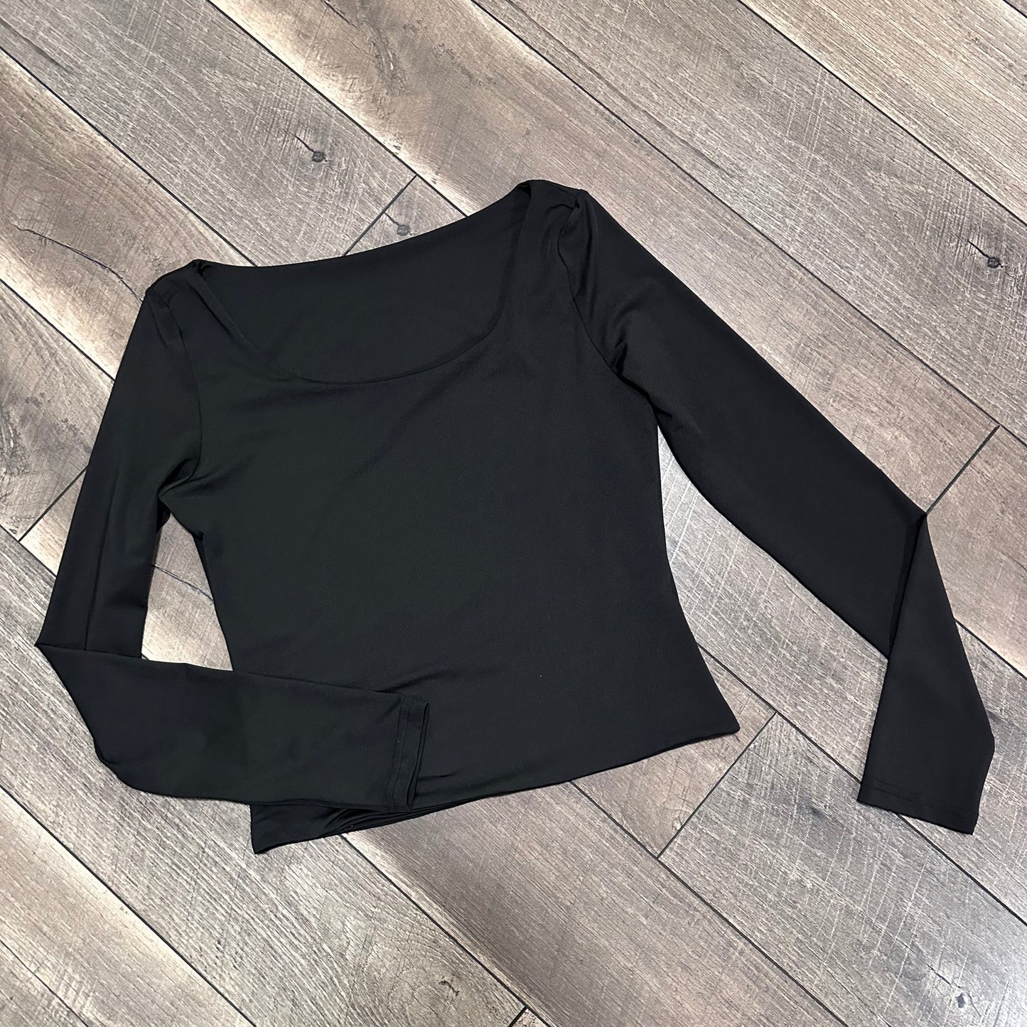 Unbranded Long Sleeve Double Lined Square Neck Top