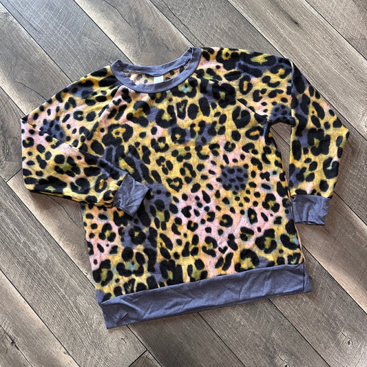 Honeyme Leopard Fleece Pullover (new without tags)