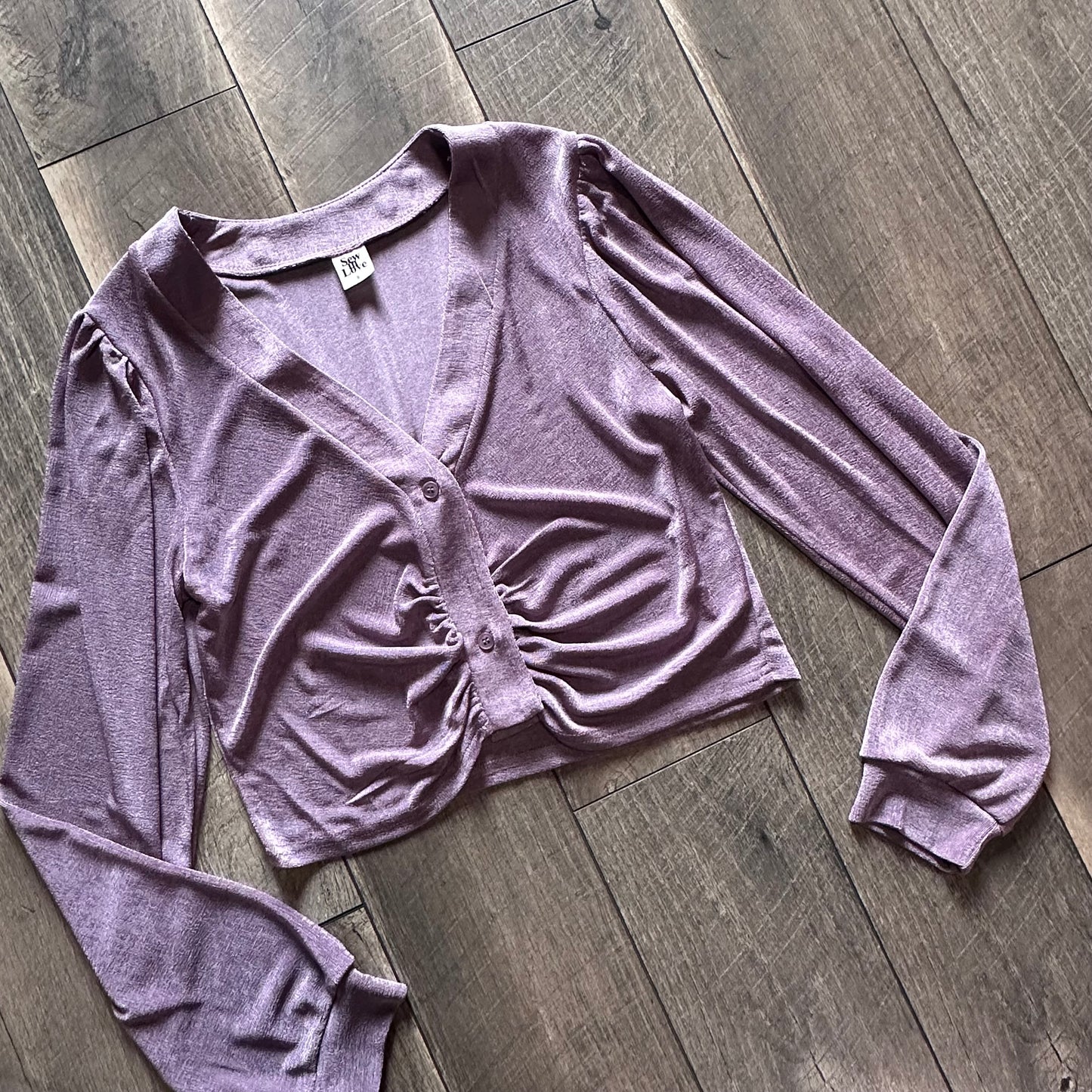 Sew in Love Purple Crop Button Down (new without tags)