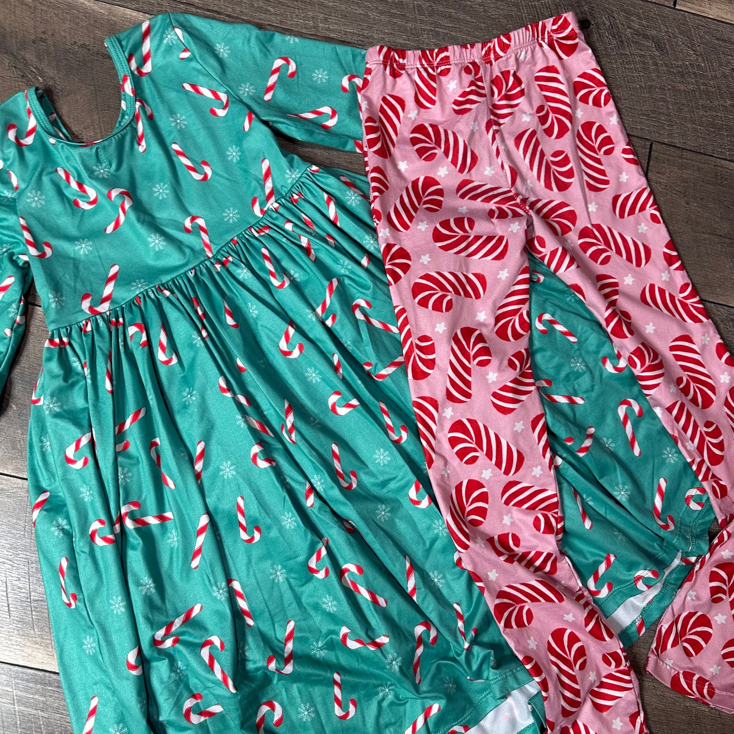 Mila & Rose Candy Cand Dress + Leggings Outfit