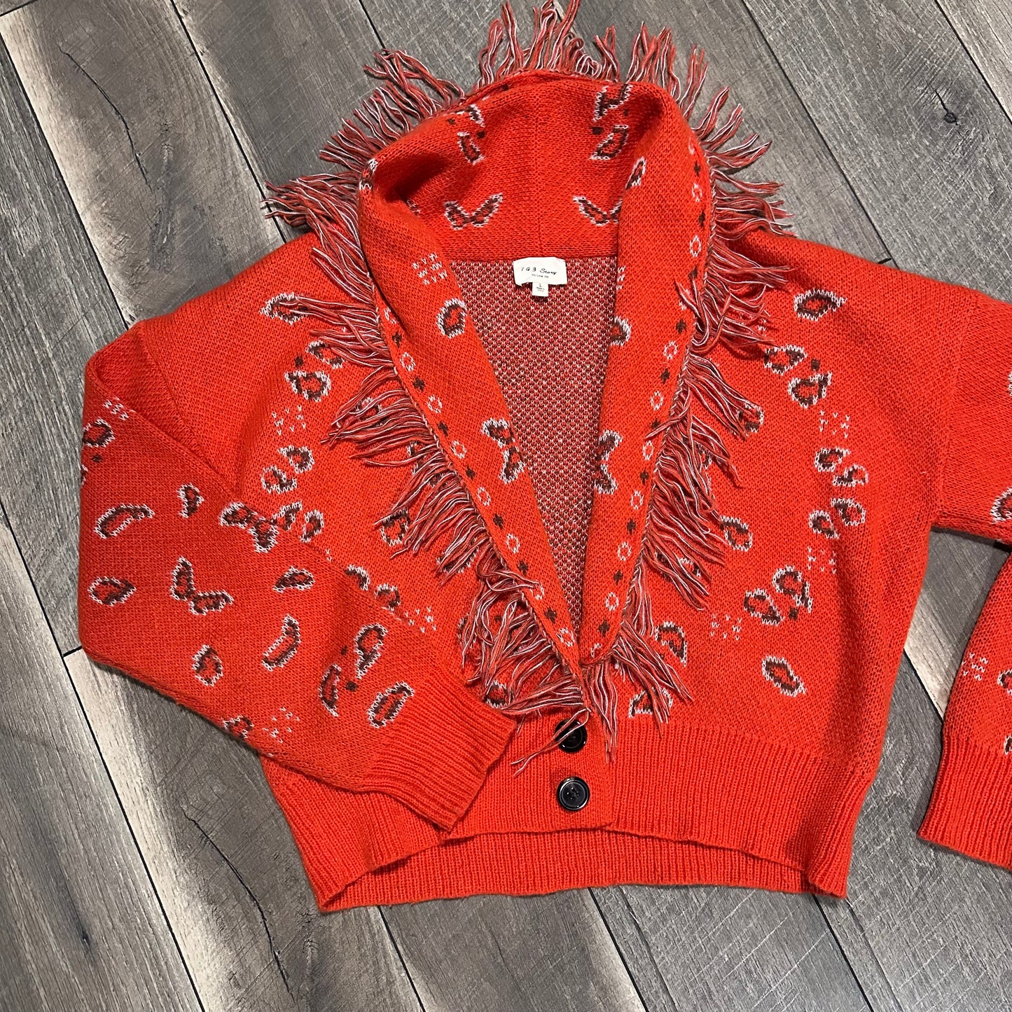 143 Story Western Fringe Detail Sweater