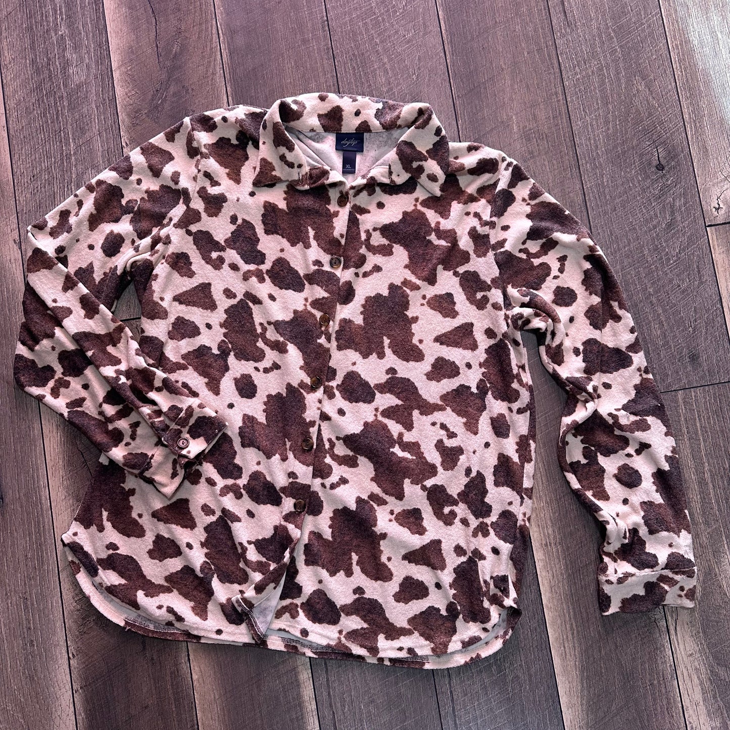 Daytrip Cow Print Super Soft Button Down