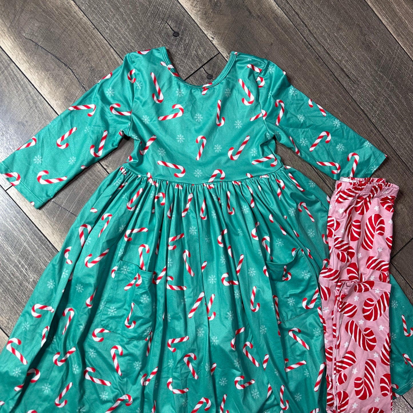 Mila & Rose Candy Cand Dress + Leggings Outfit