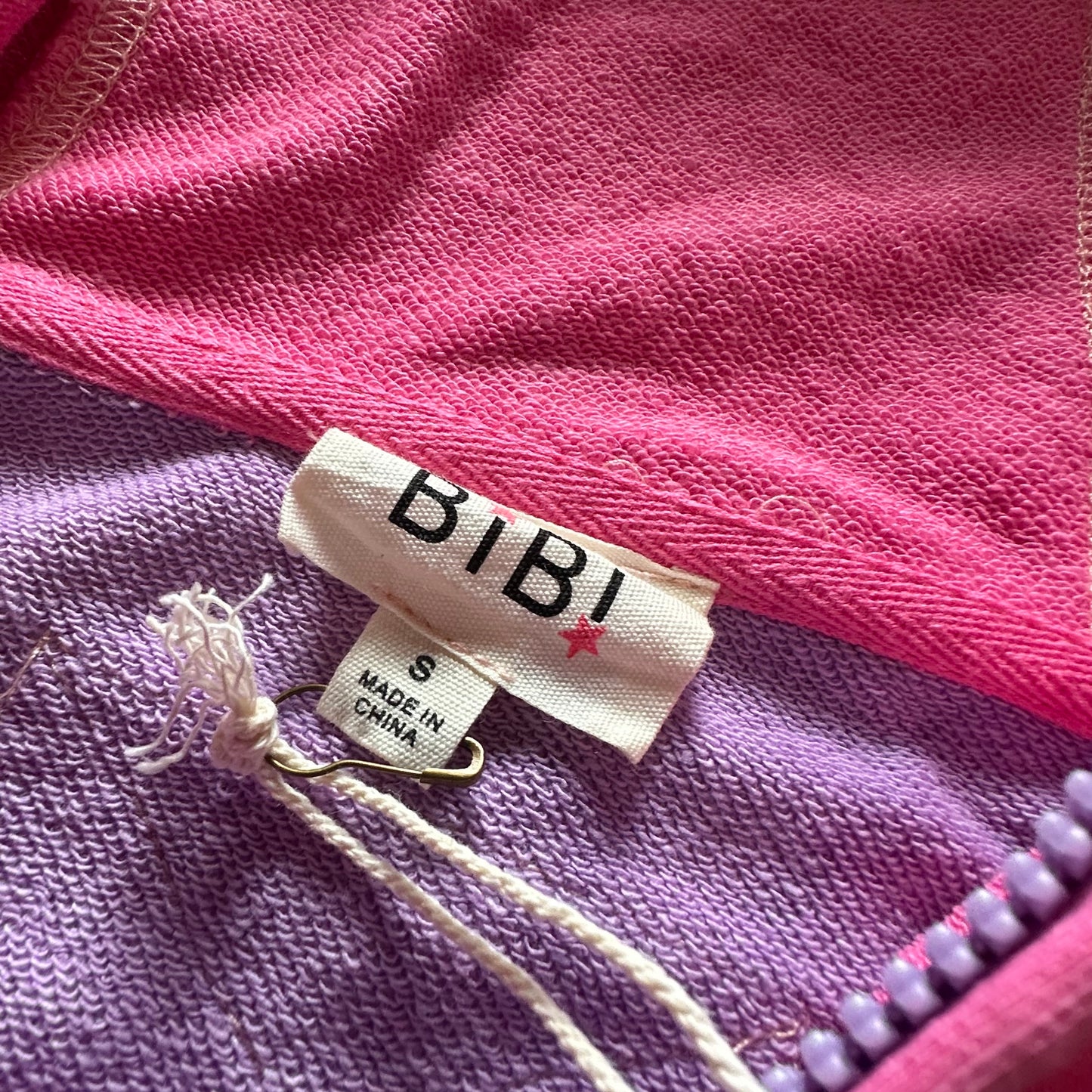 BiBi Super Oversized Colorblock Terry Zip Hooded Jacket (new with tags)