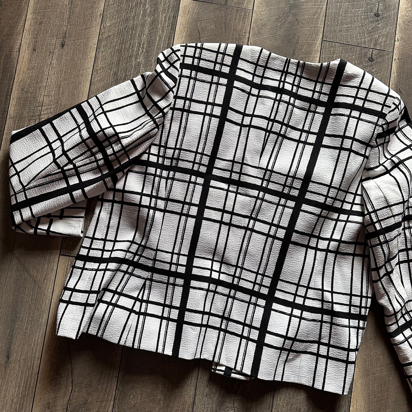 Jones Studio Plaid Open Blazer