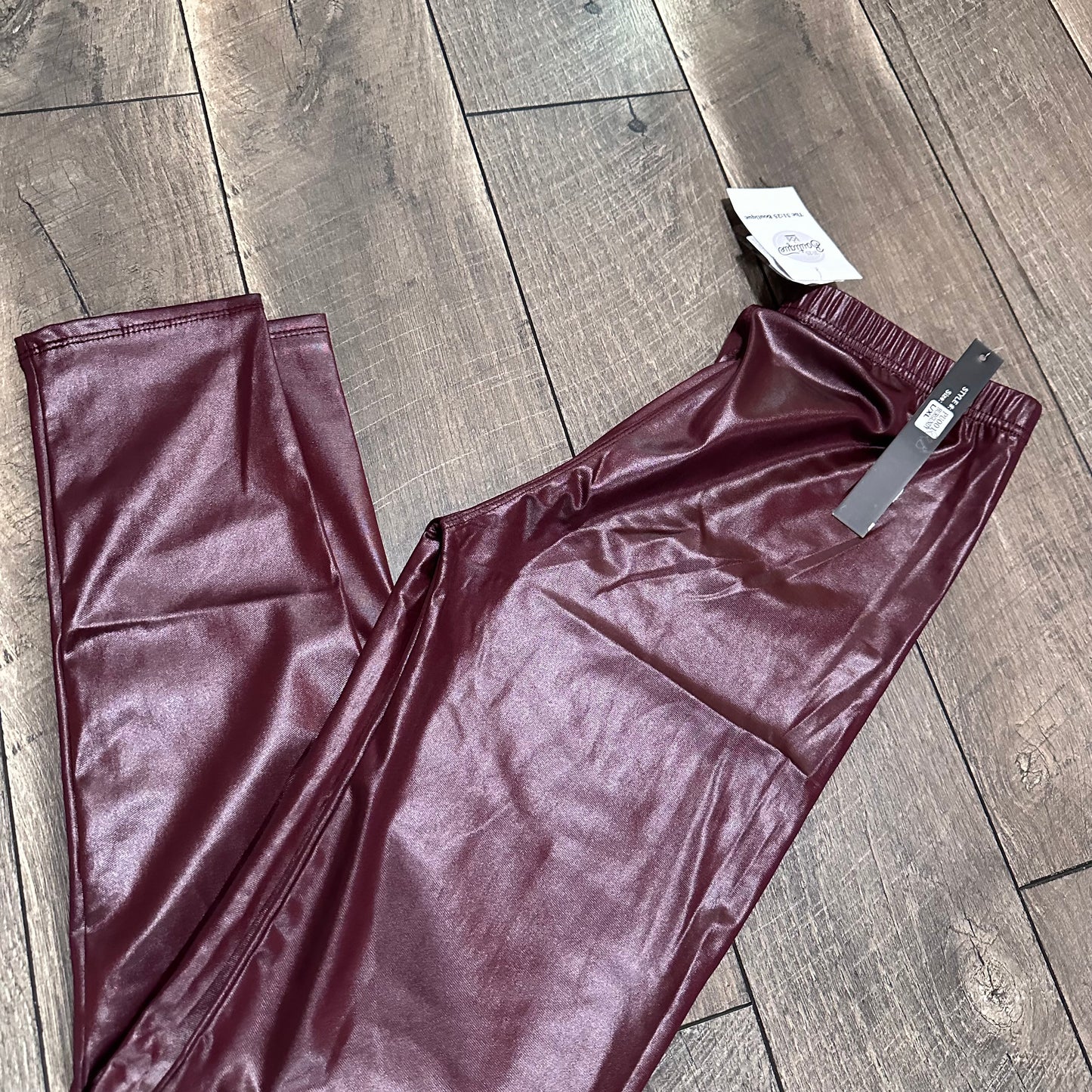 New Mix Shiny Maroon Leggings (new with tags)