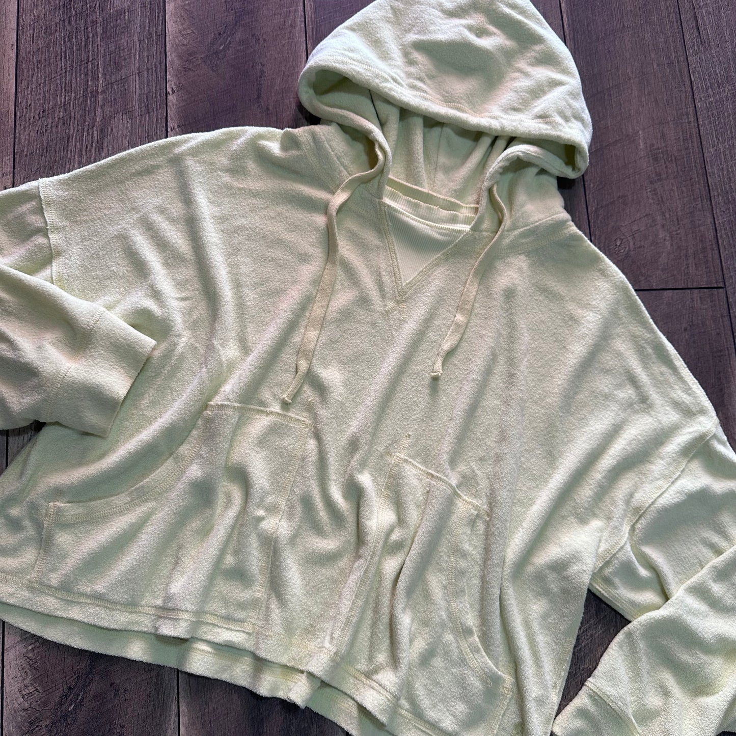 Free People Movement Oversized Terry Cloth Crop Hoodie