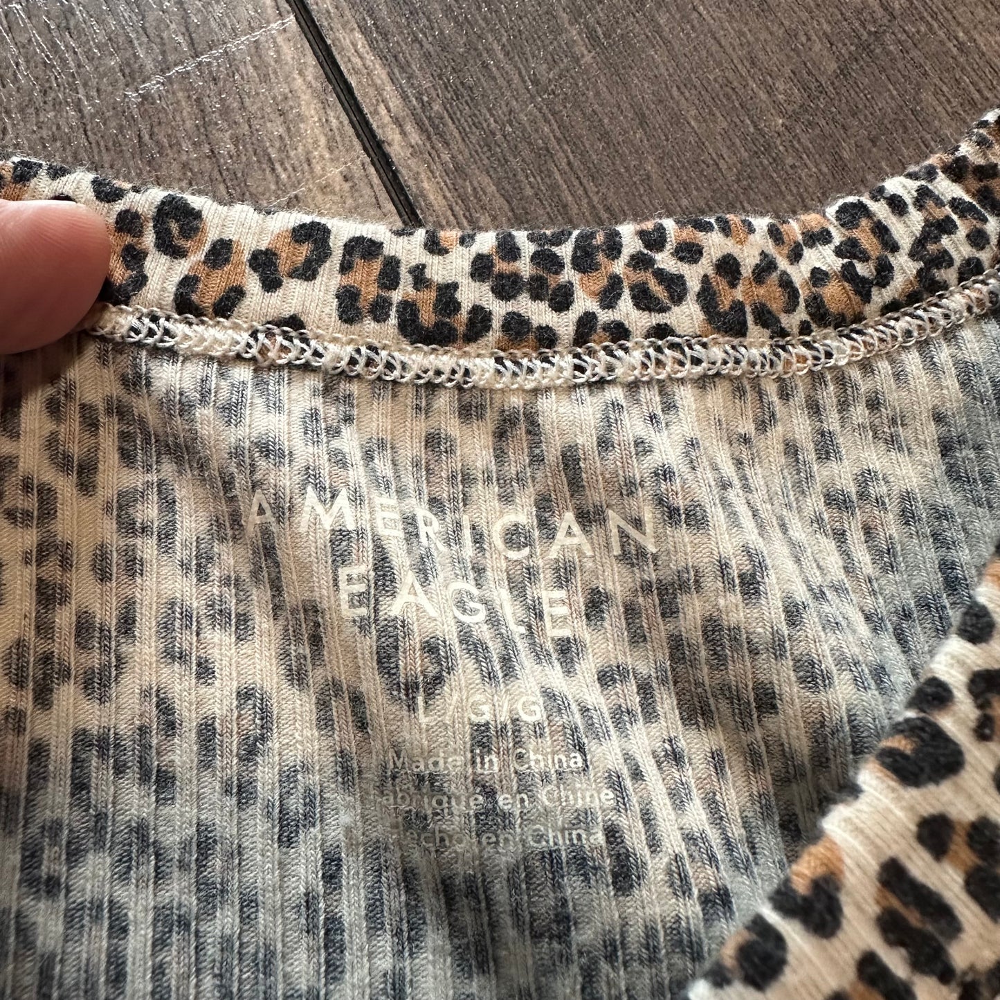 American Eagle Leopard Short Sleeve Top