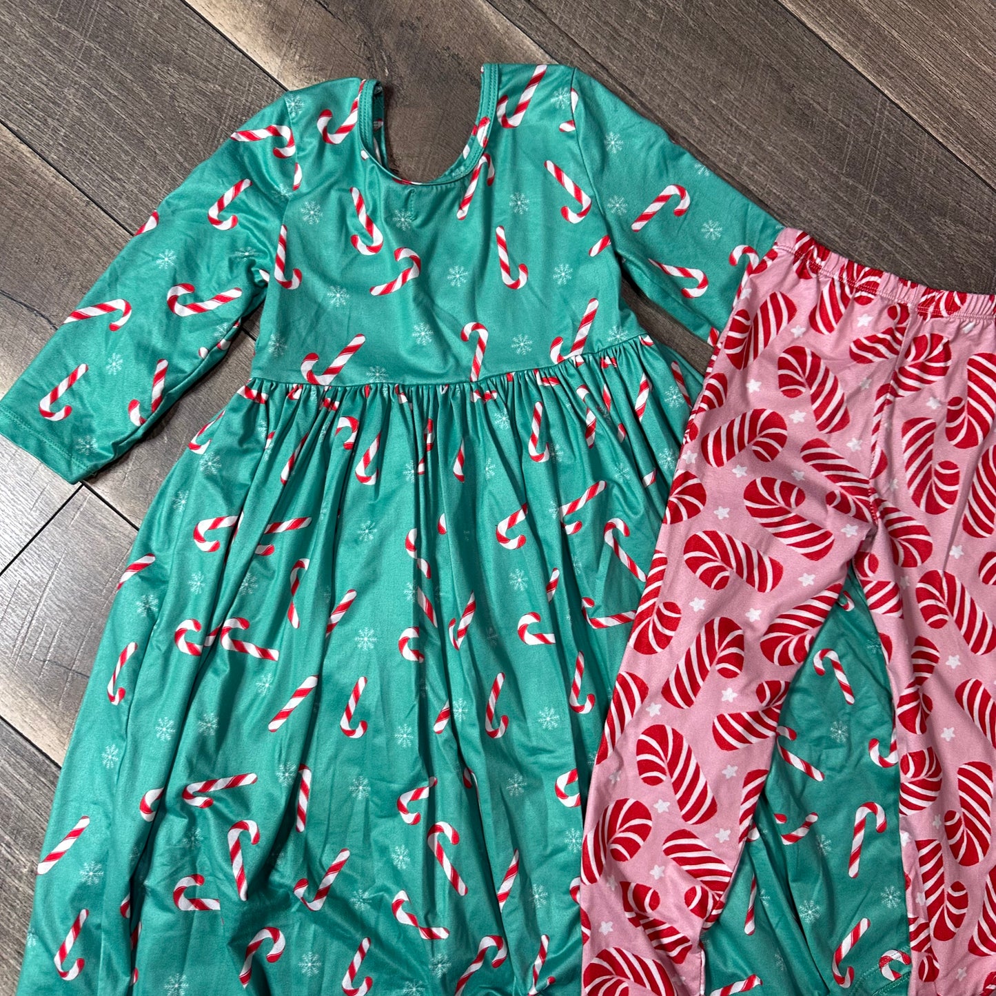 Mila & Rose Candy Cand Dress + Leggings Outfit