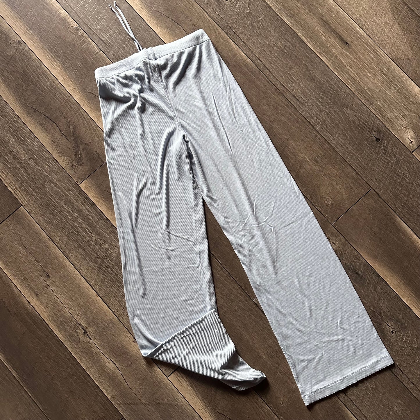 Skims Sky Blue Ribbed Pajama Set (like new)