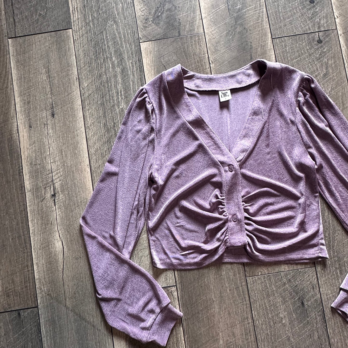 Sew in Love Purple Crop Button Down (new without tags)