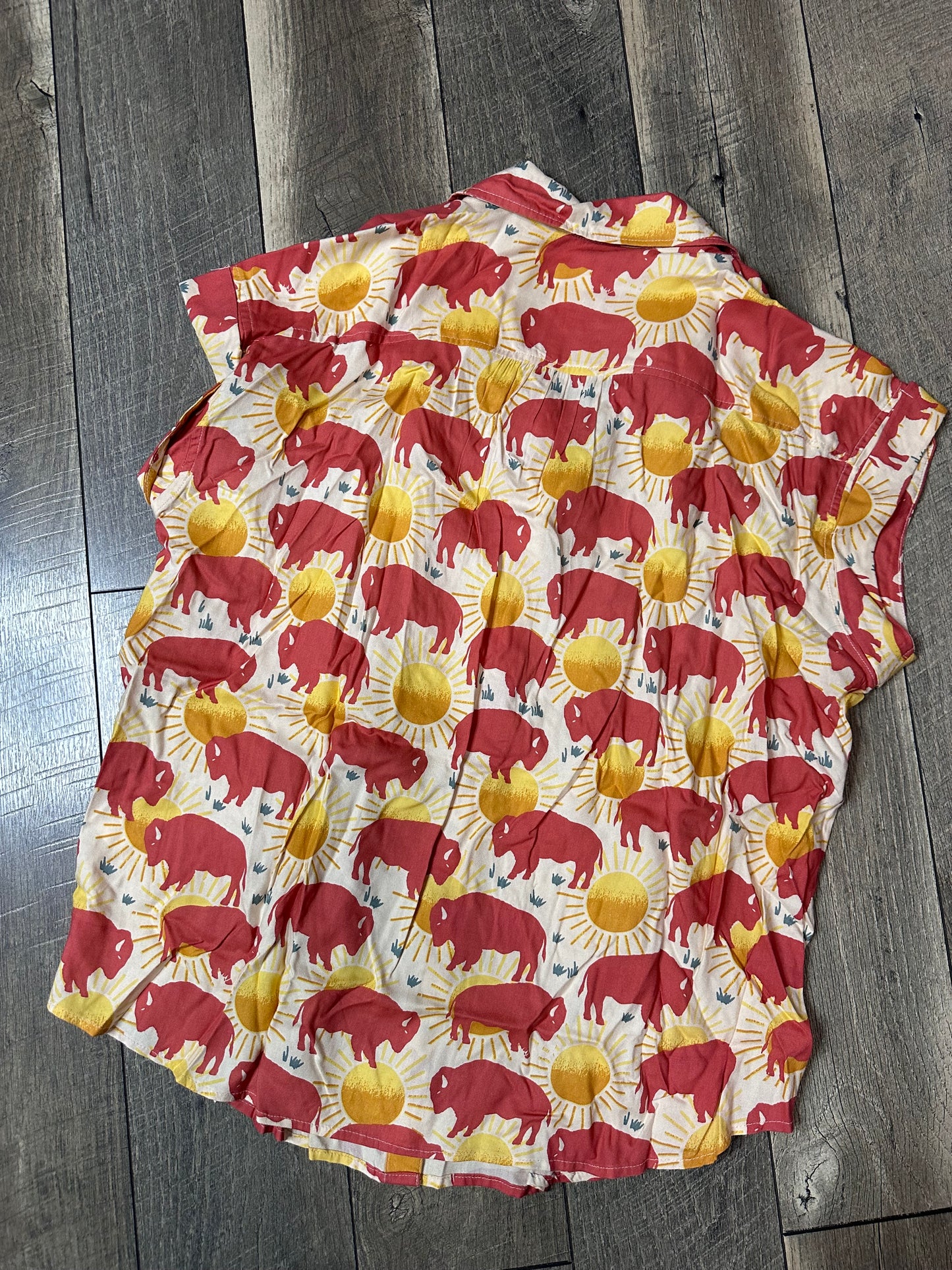 Cotton Rye Button Down Bison Top