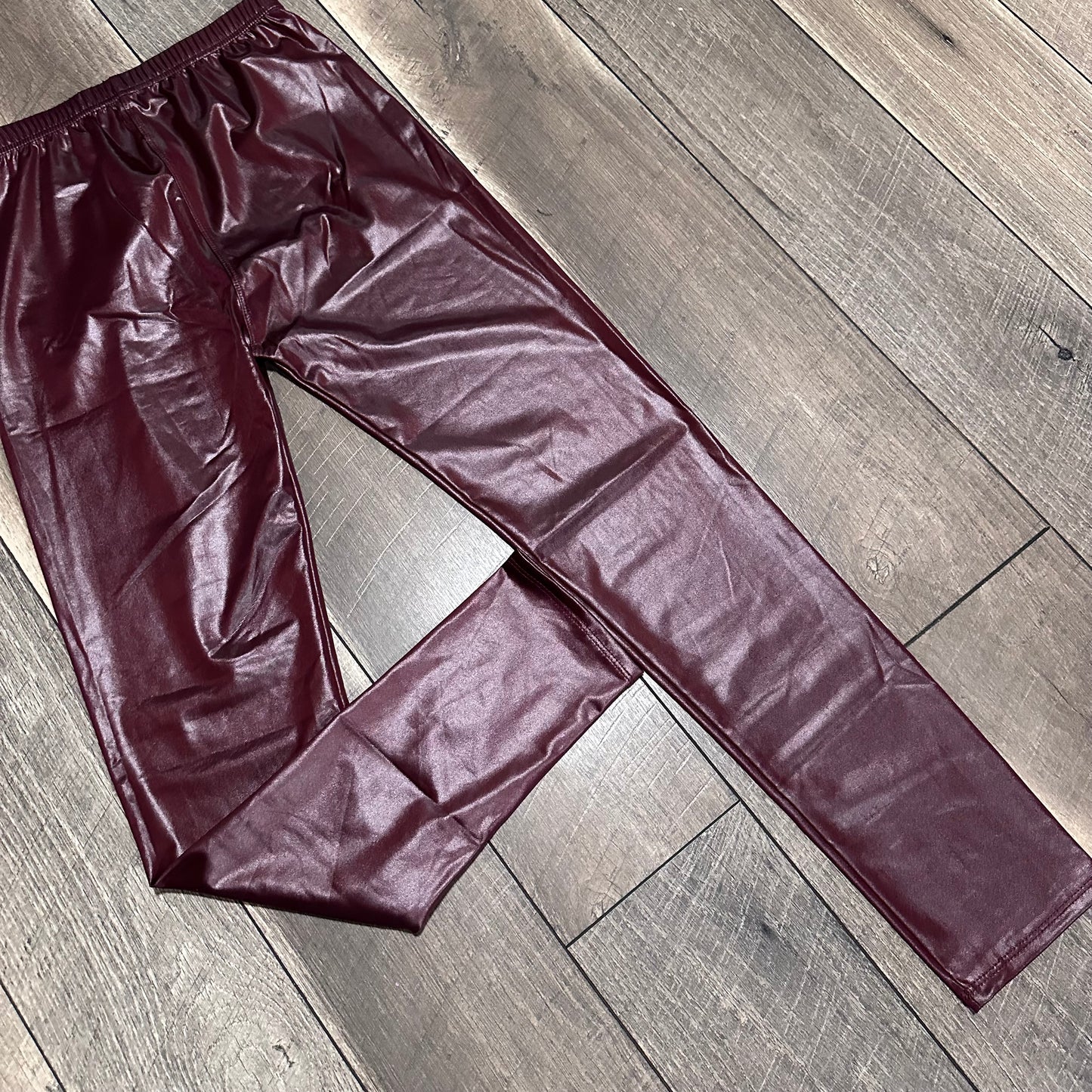 New Mix Shiny Maroon Leggings (new with tags)