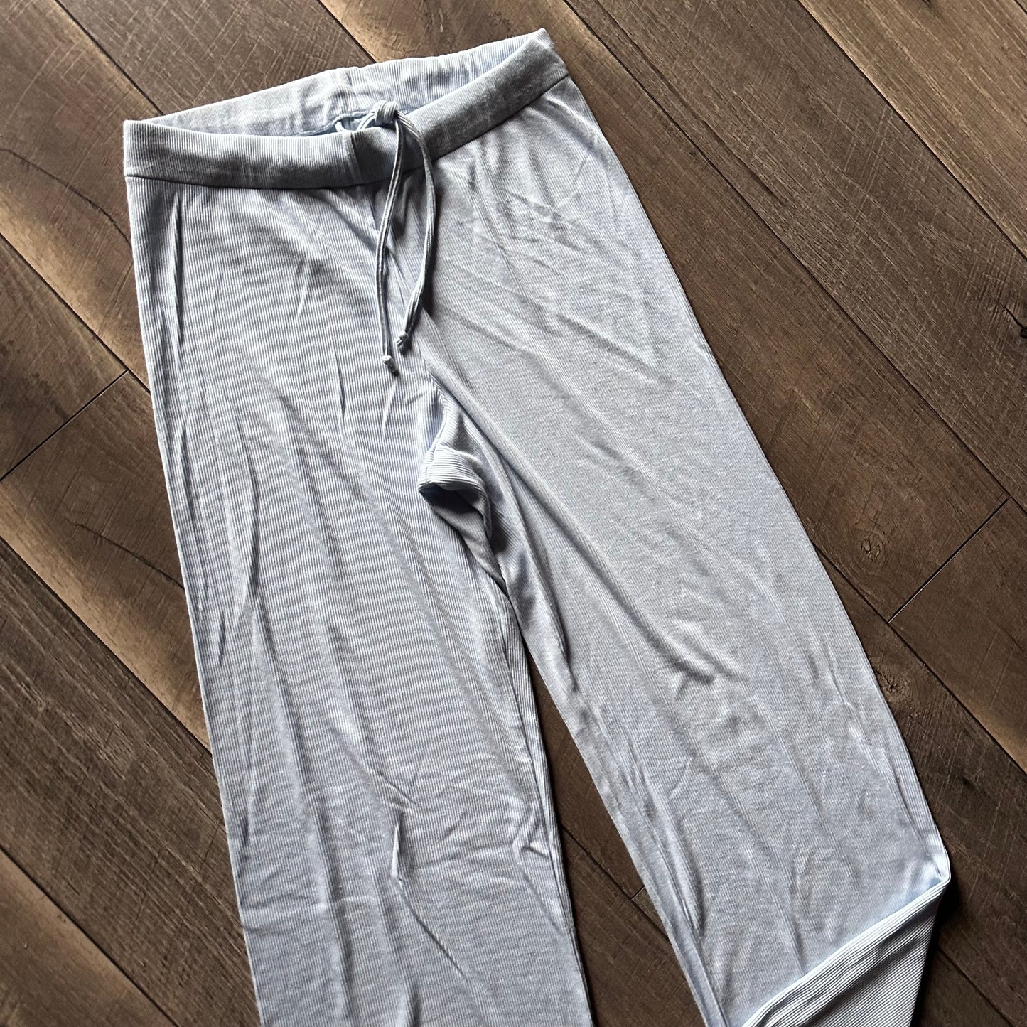 Skims Sky Blue Ribbed Pajama Set (like new)