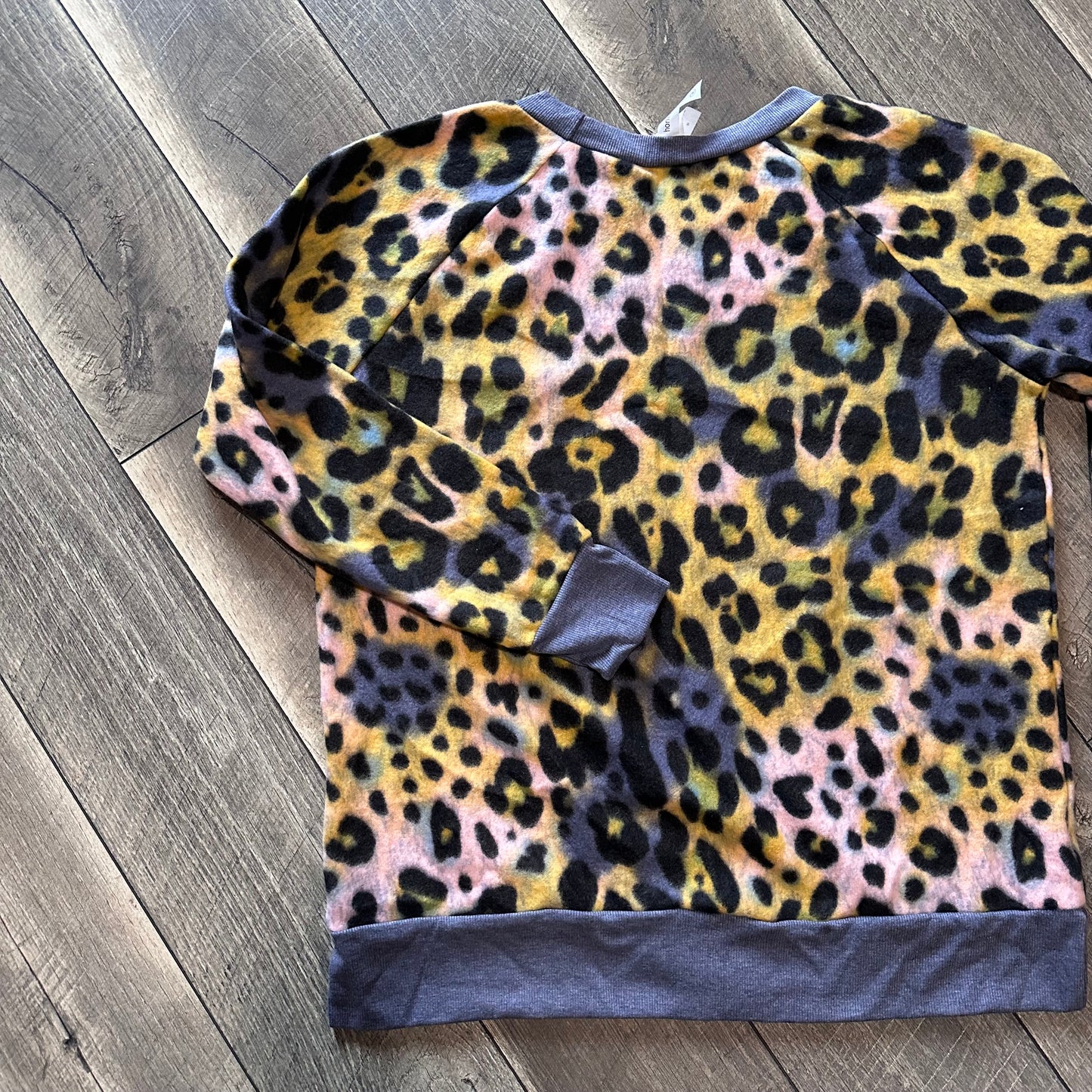 Honeyme Leopard Fleece Pullover (new without tags)