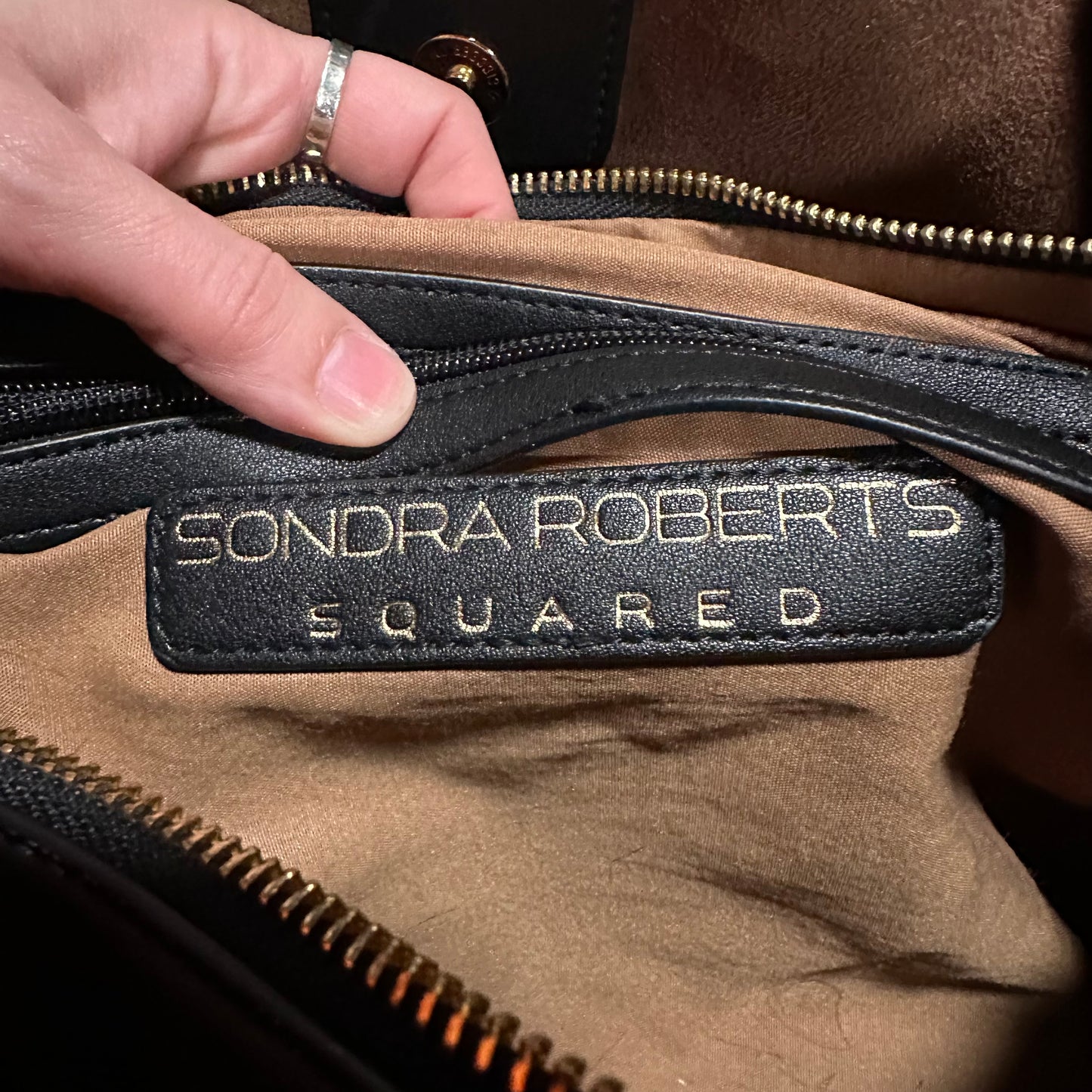 Sondra Roberts Squared Vegan Leather Tote Bag