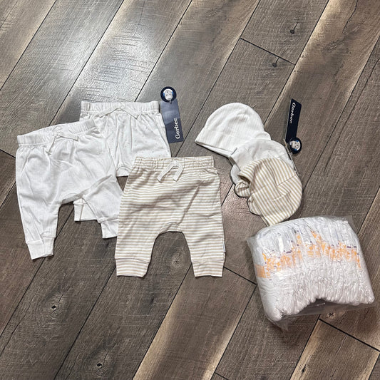 Baby Lot + bag of size 1 diapers