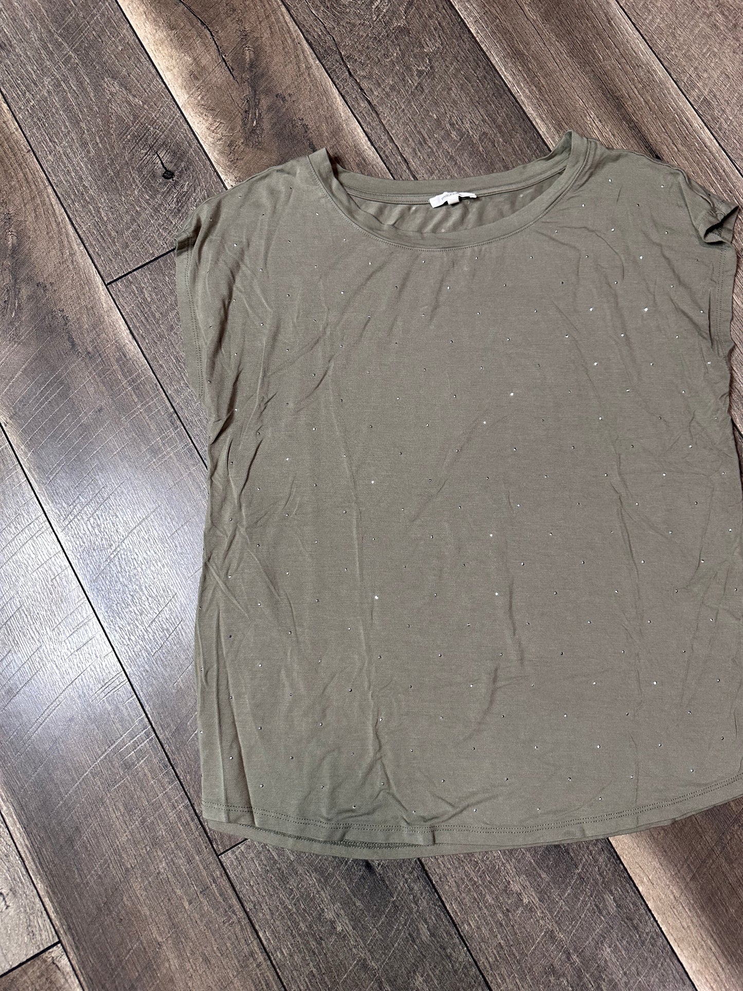 Maurice’s Sparkle Studded Eucalyptus Short Sleeve Top