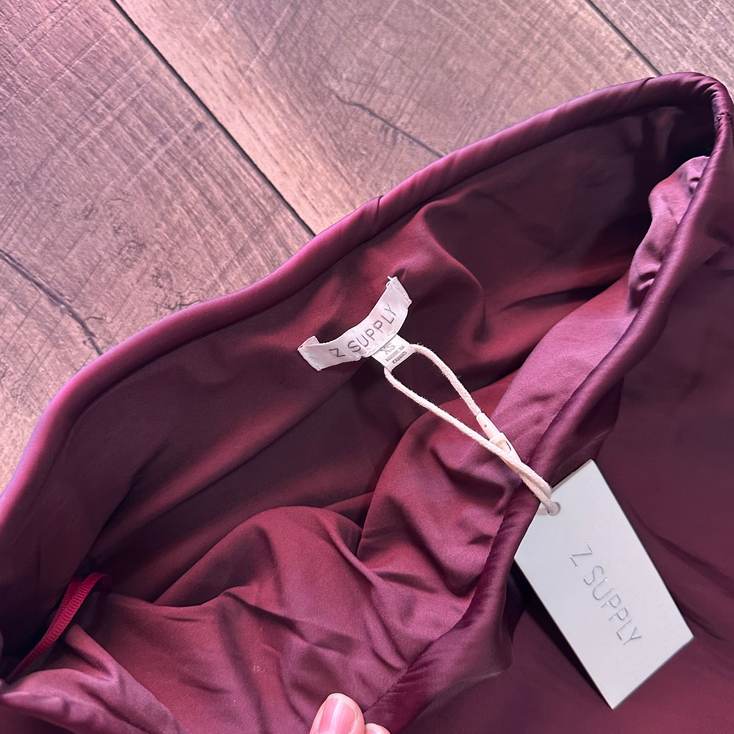 Z Supply Berry Wine Europa Poly Sheen Skirt (new with tags)