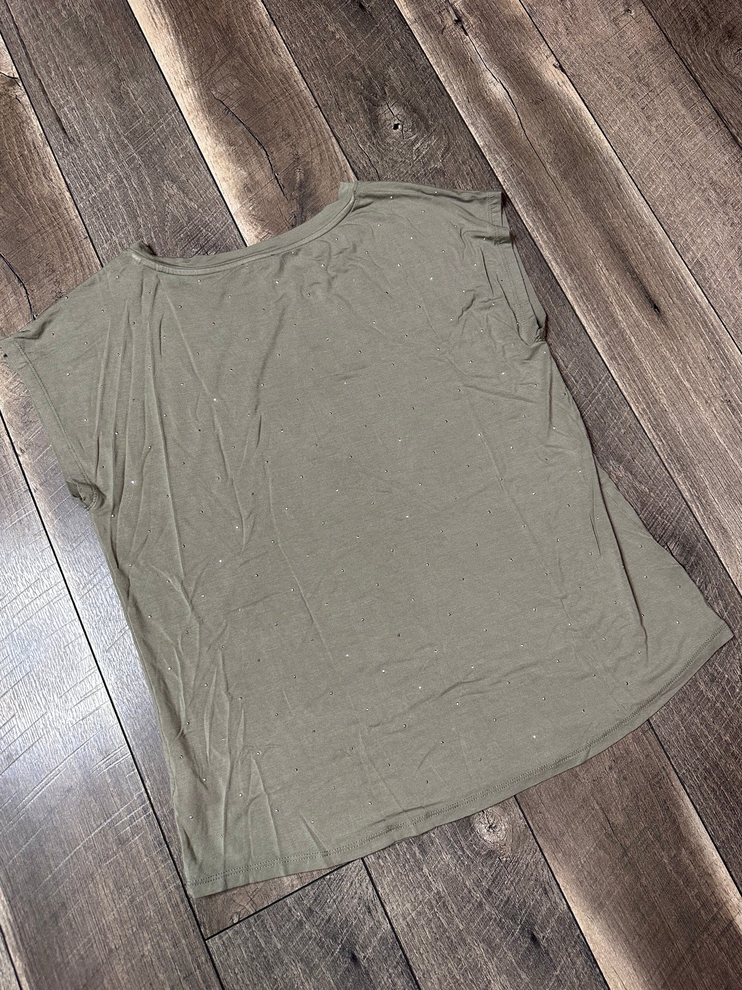 Maurice’s Sparkle Studded Eucalyptus Short Sleeve Top