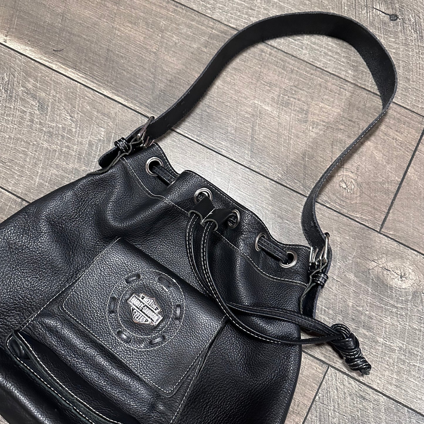 Harley-Davidson Leather Bucket Bag