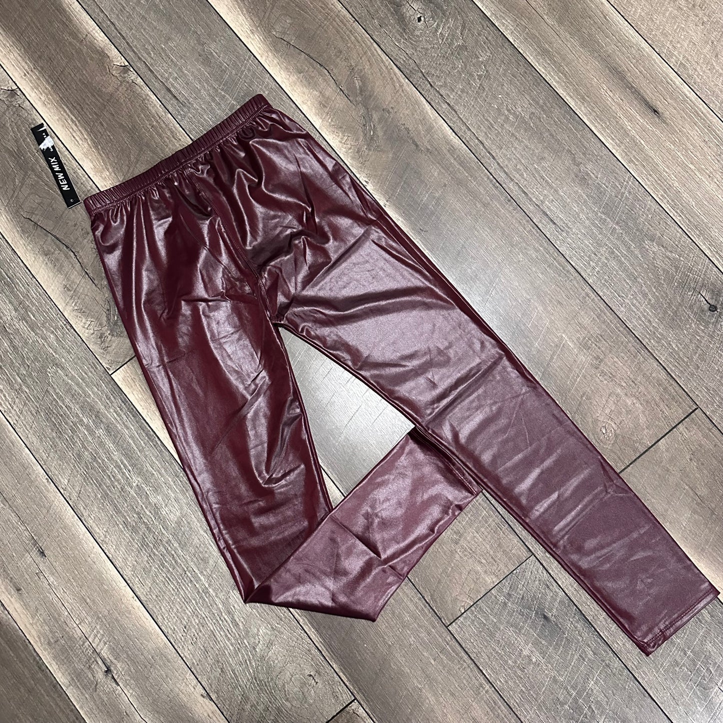 New Mix Shiny Maroon Leggings (new with tags)