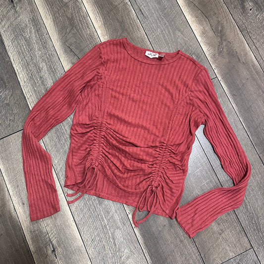 Willow + Root Waffleknit Cinch Tie Front Buttery Soft Sleeve