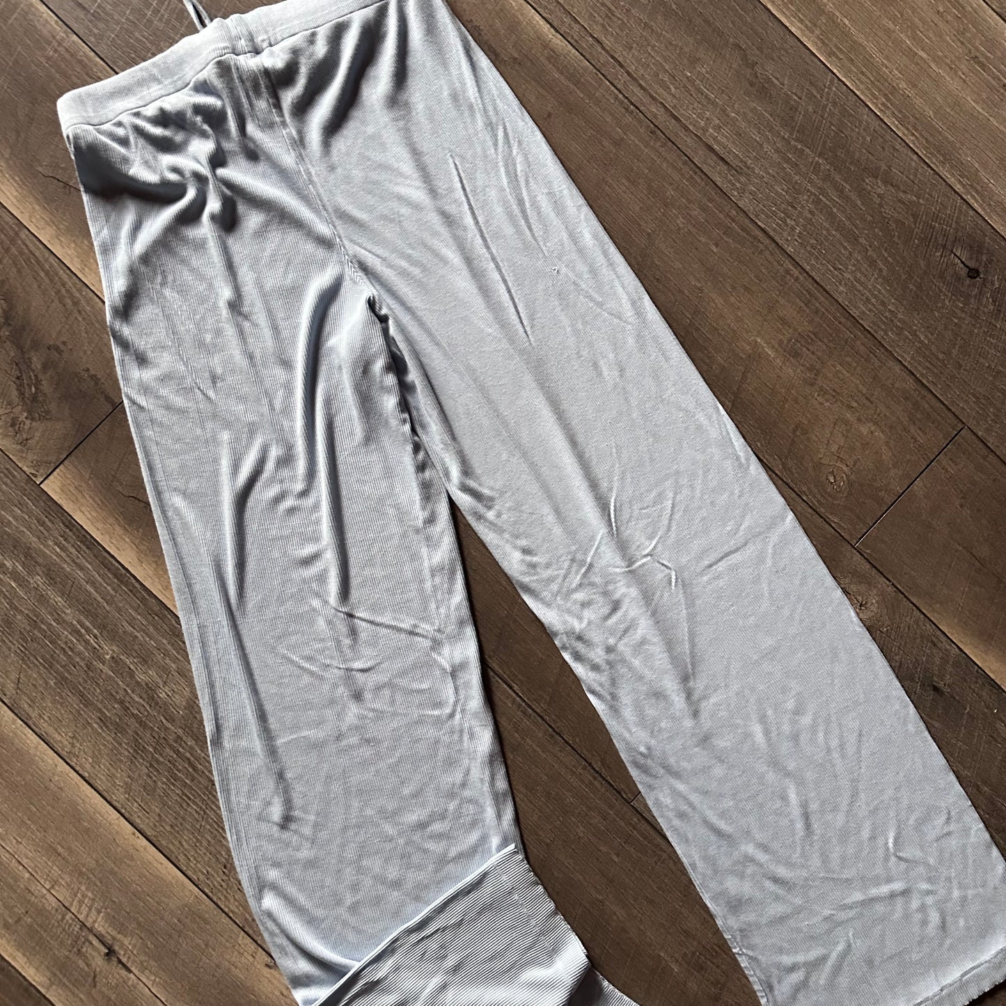 Skims Sky Blue Ribbed Pajama Set (like new)