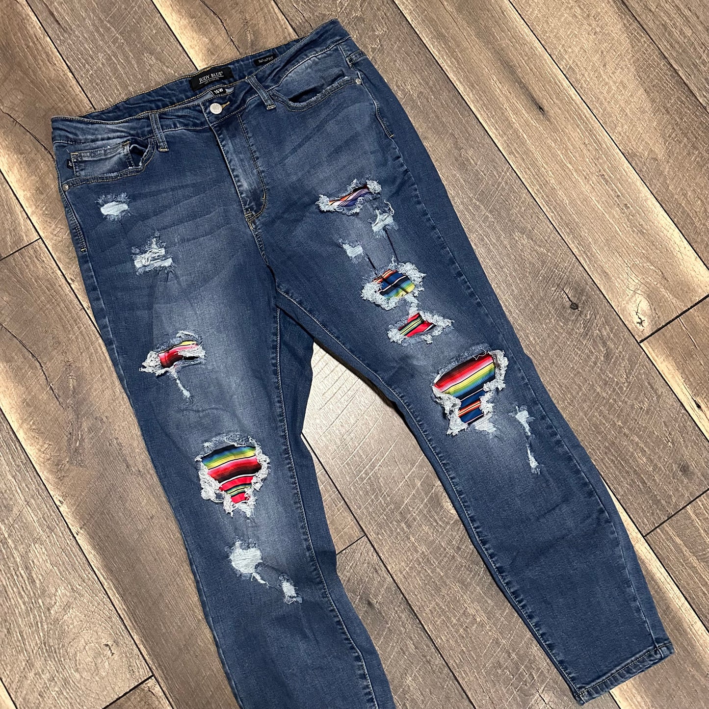 Judy Blue Multicolor Distressed Skinny Fit Jeans