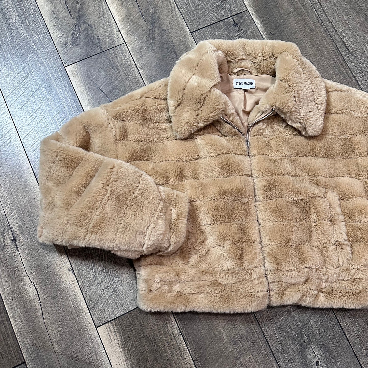 Steve Madden Faux Fur Zip Jacket