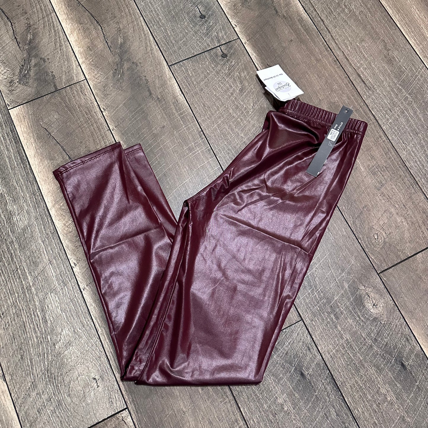 New Mix Shiny Maroon Leggings (new with tags)