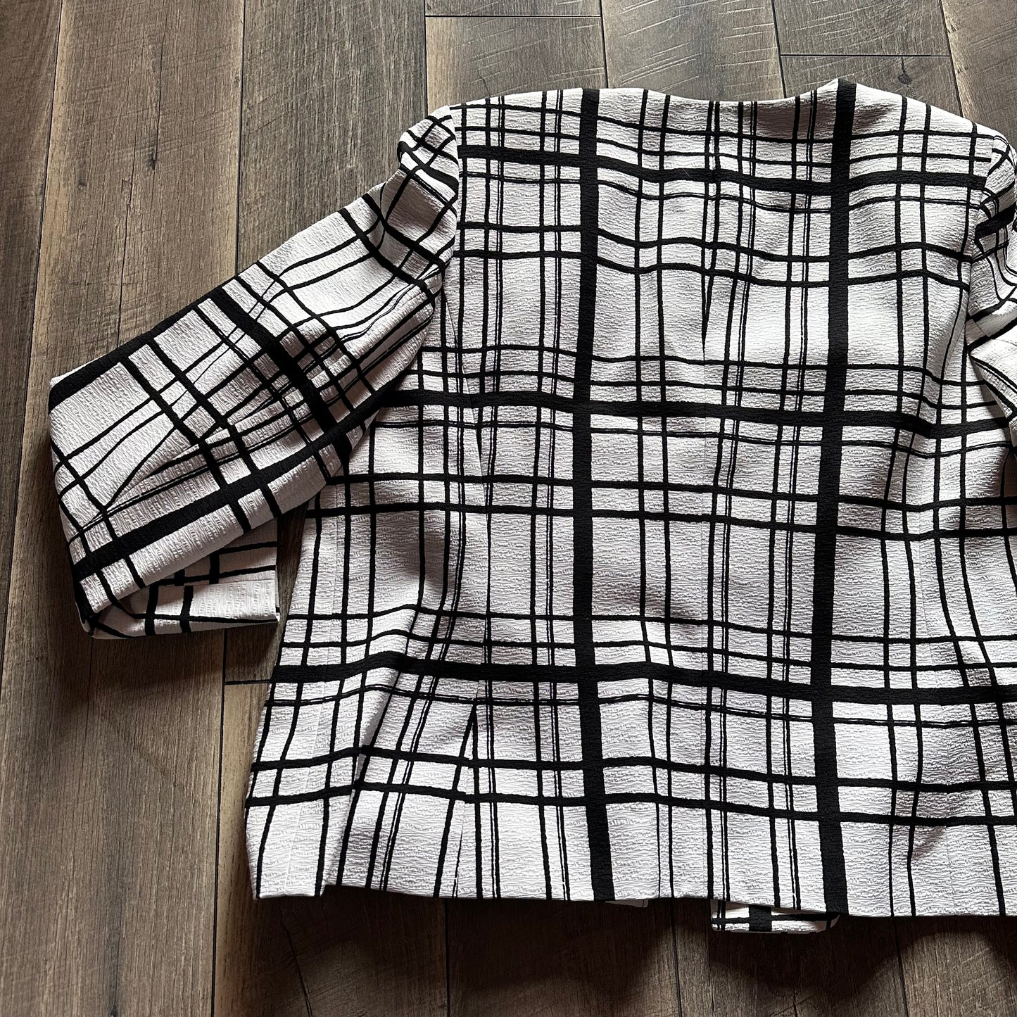 Jones Studio Plaid Open Blazer