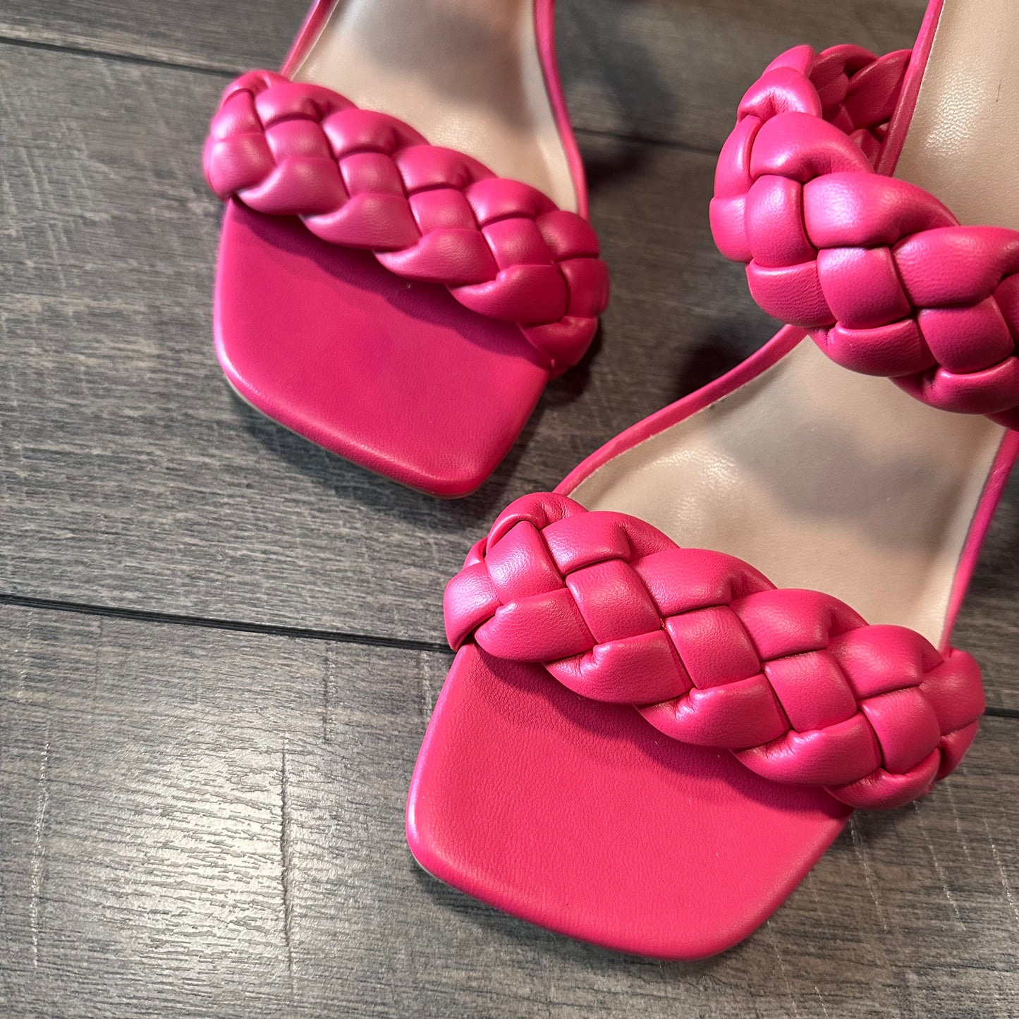 A New Day Hot Pink Braided Strap Heels