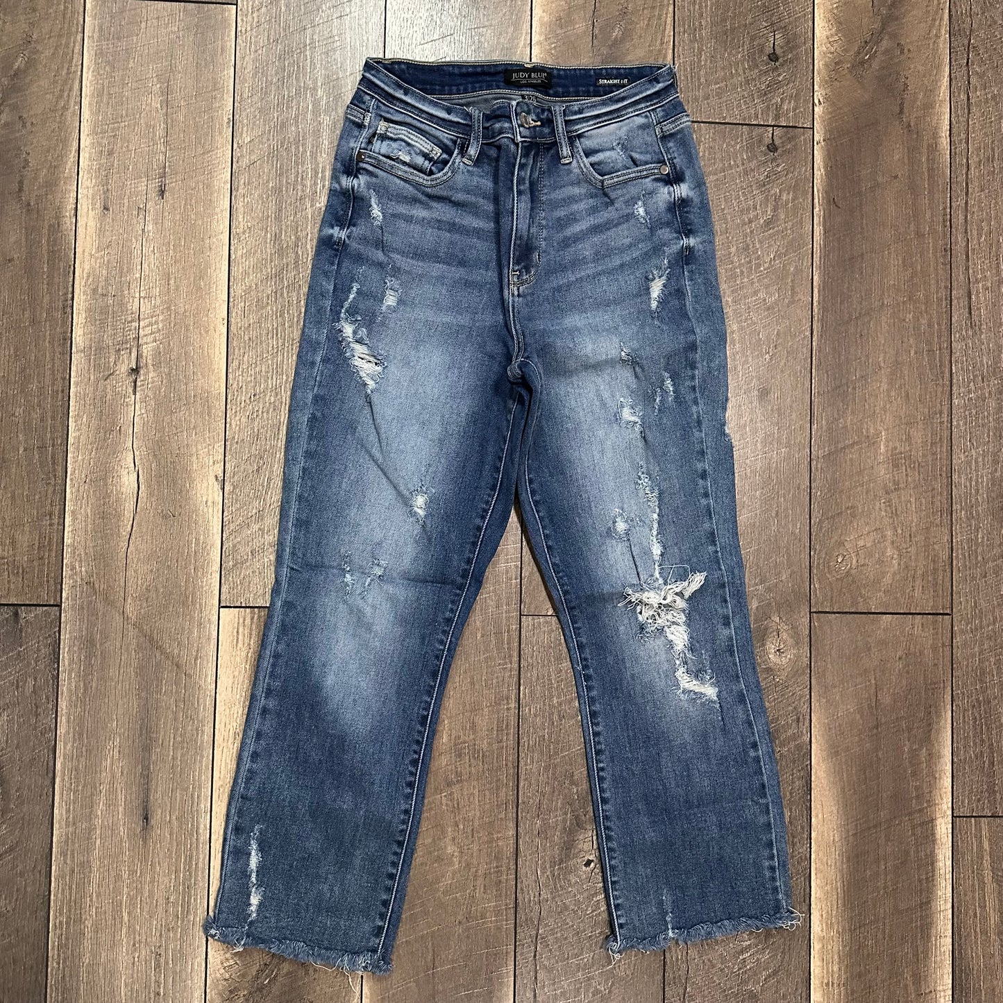 Judy Blue Straight Fit Distressed Jeans