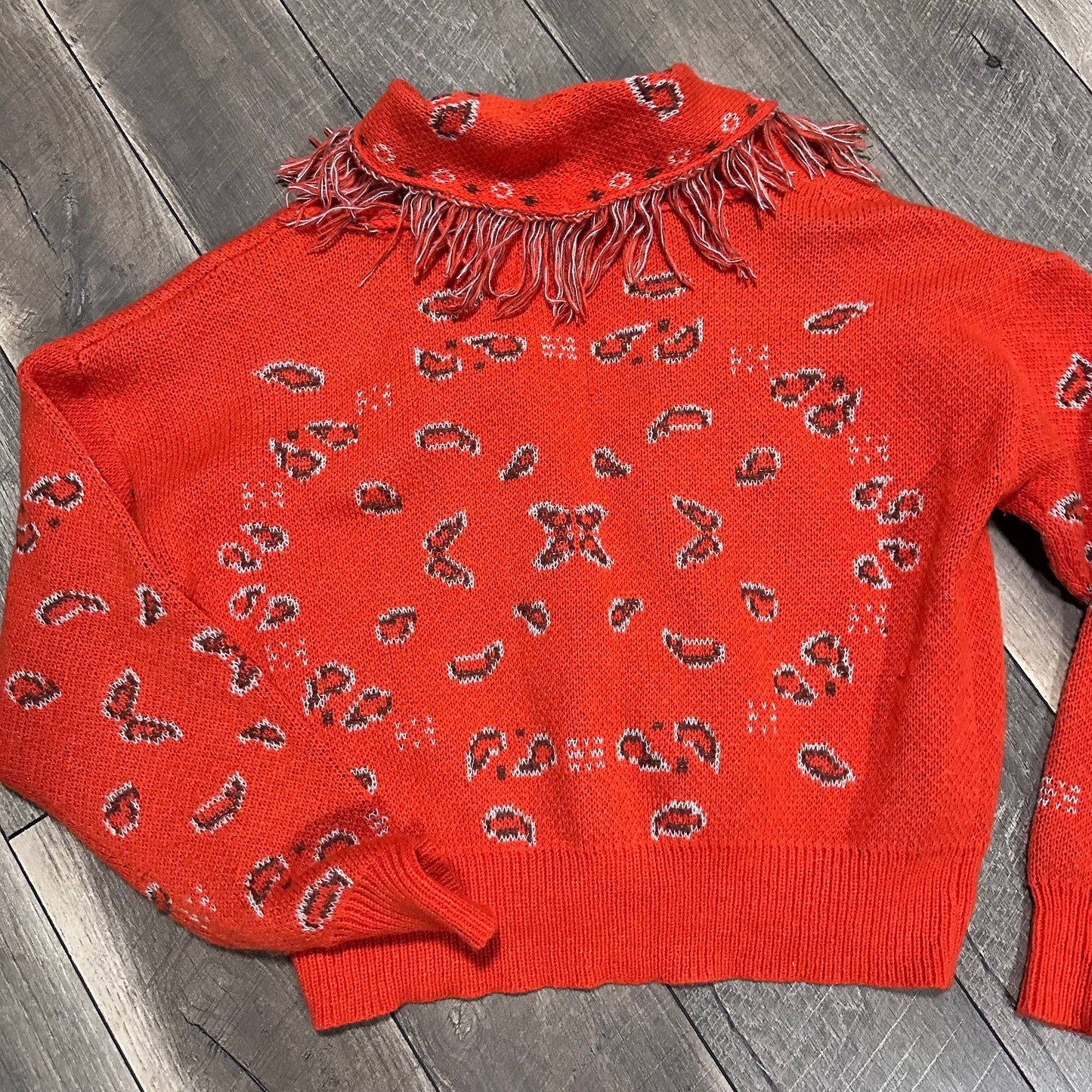 143 Story Western Fringe Detail Sweater