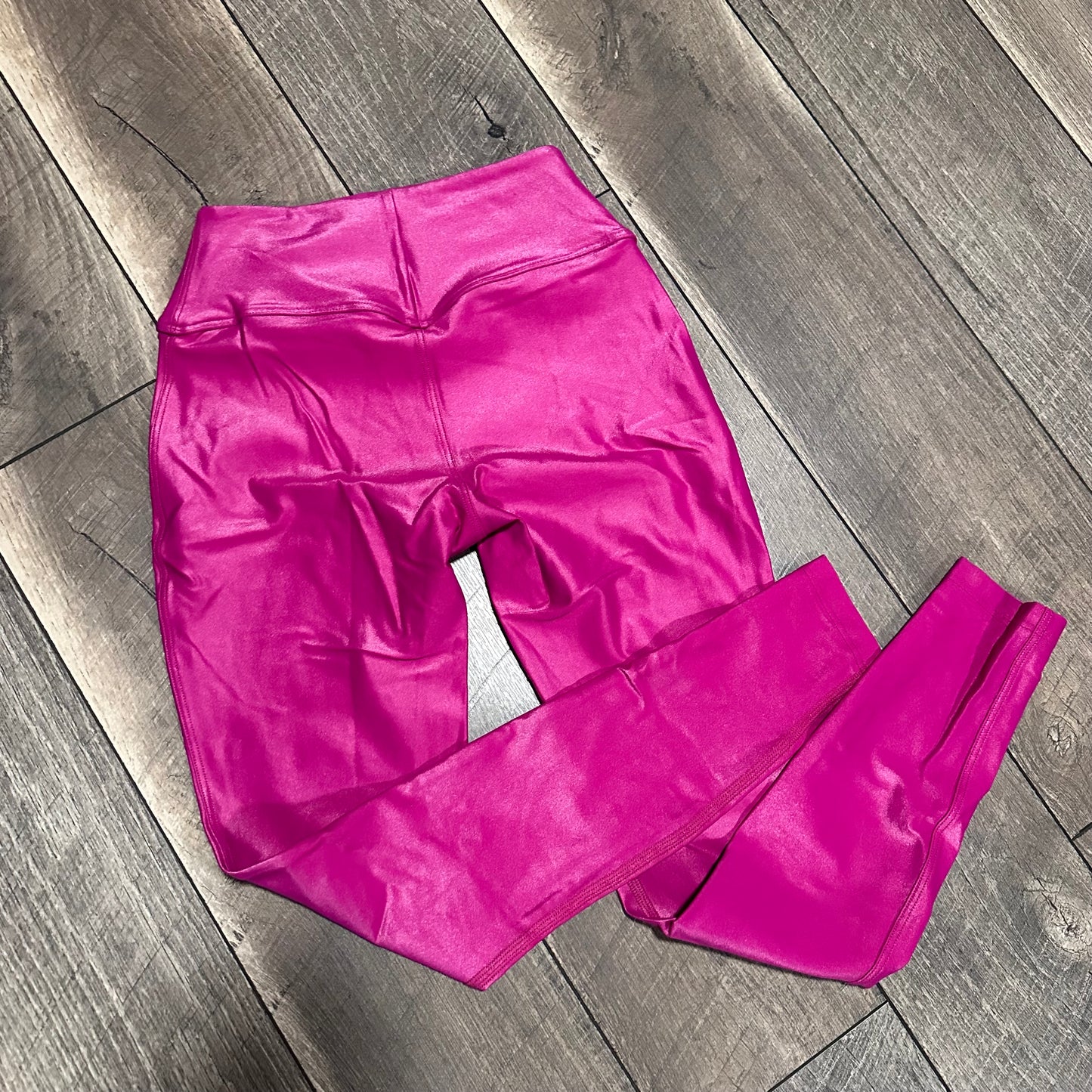 Bombshell Sportswear No Front Seam Hot Pink Foil Leggings