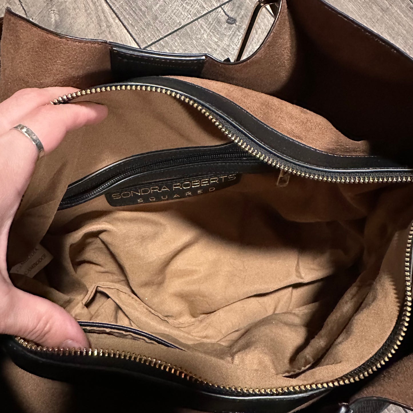 Sondra Roberts Squared Vegan Leather Tote Bag