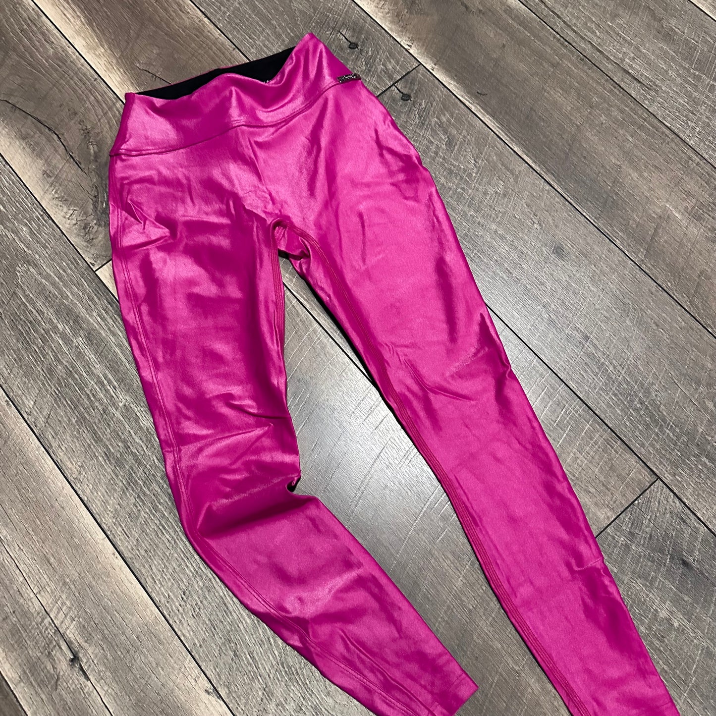 Bombshell Sportswear No Front Seam Hot Pink Foil Leggings