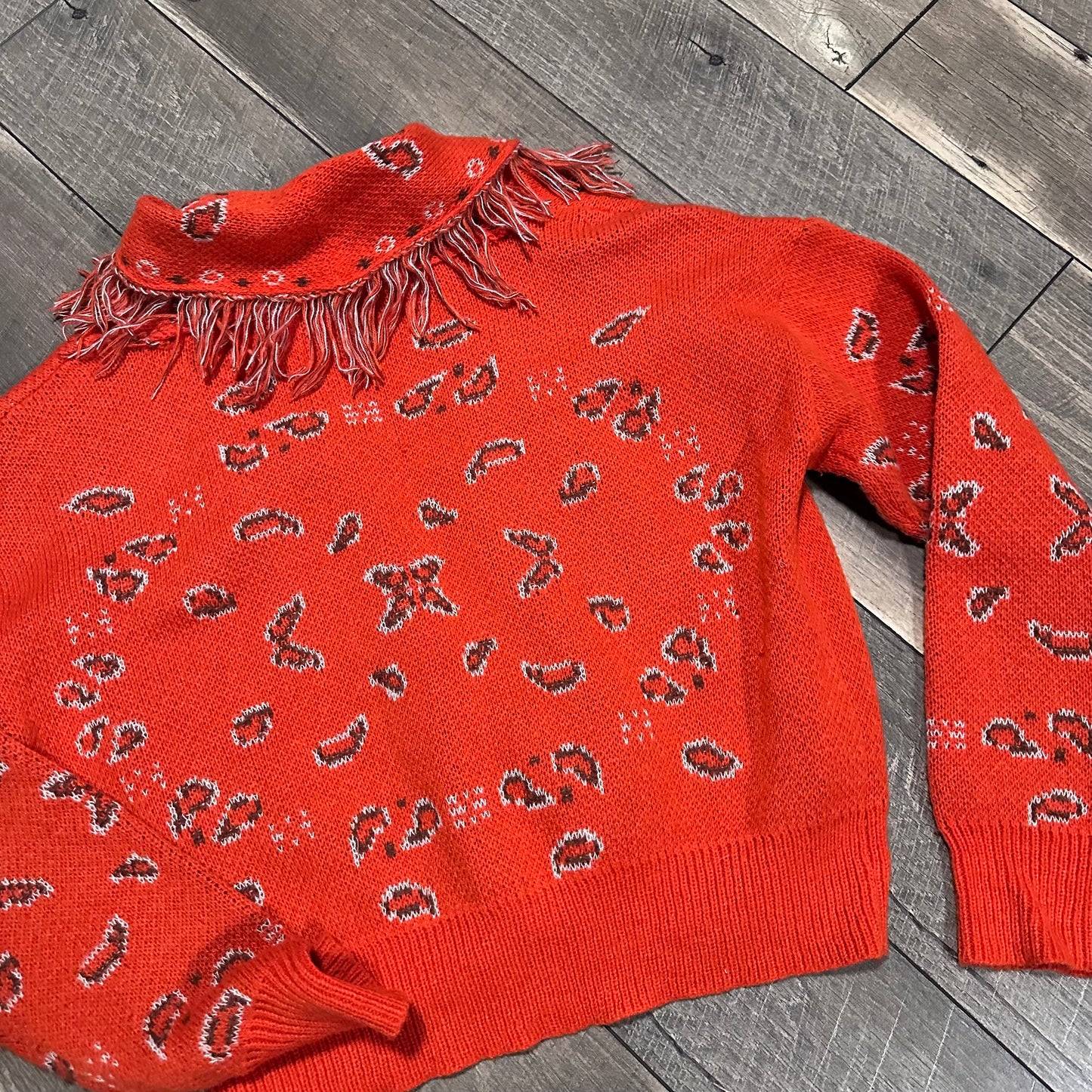 143 Story Western Fringe Detail Sweater