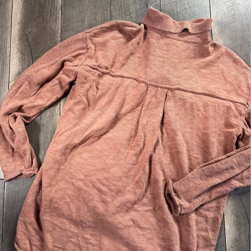 Free People Beach Cotton Blend Button Down Sweater