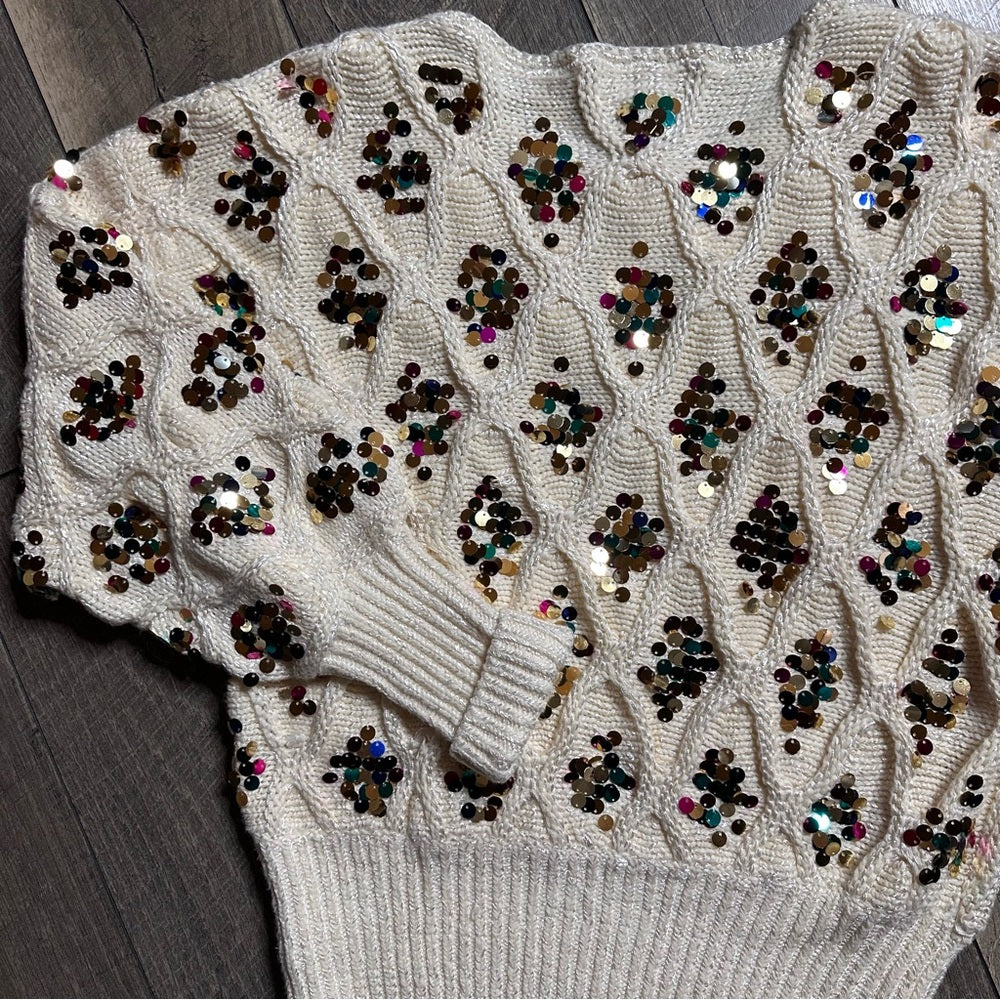 NWOT 🦄 Anthropologie Lara Sequined Sweater