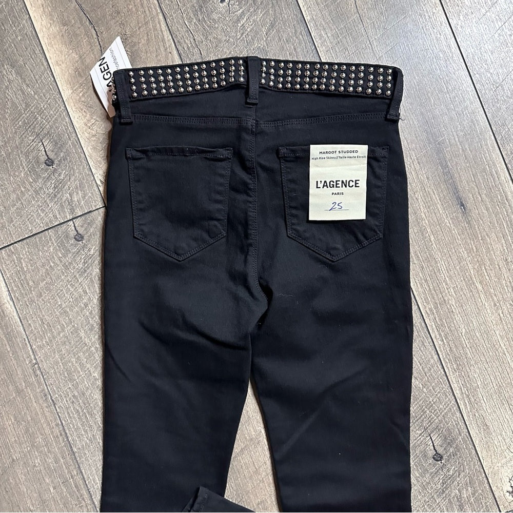 L’Agence Studded Black Skinny Jeans