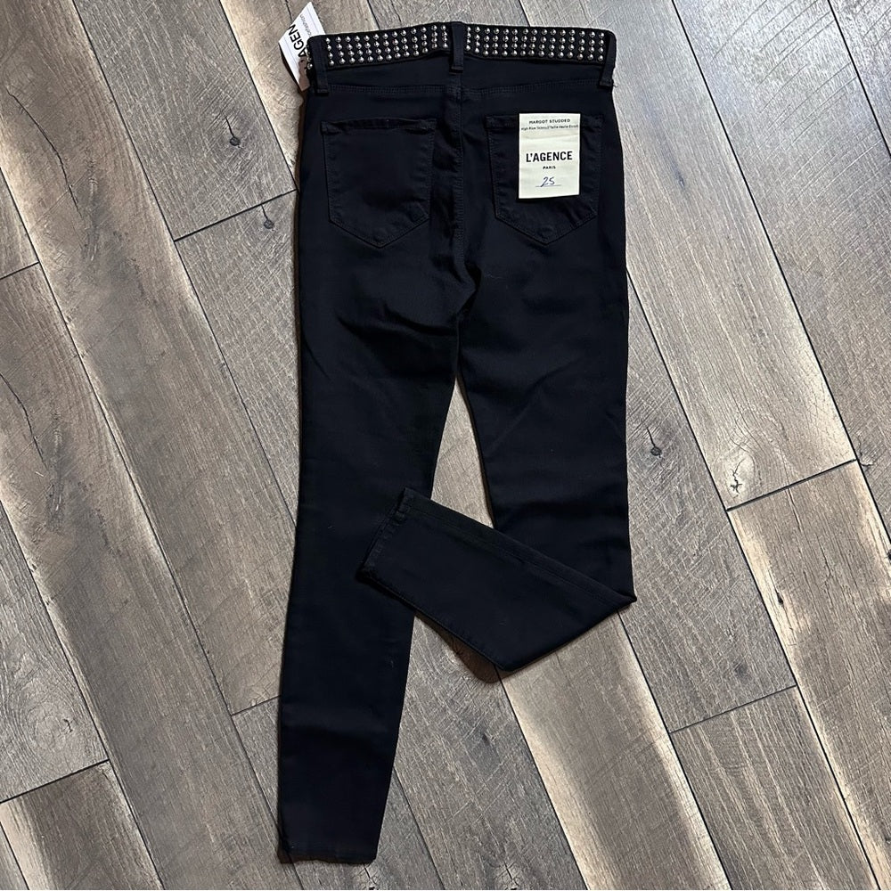 L’Agence Studded Black Skinny Jeans